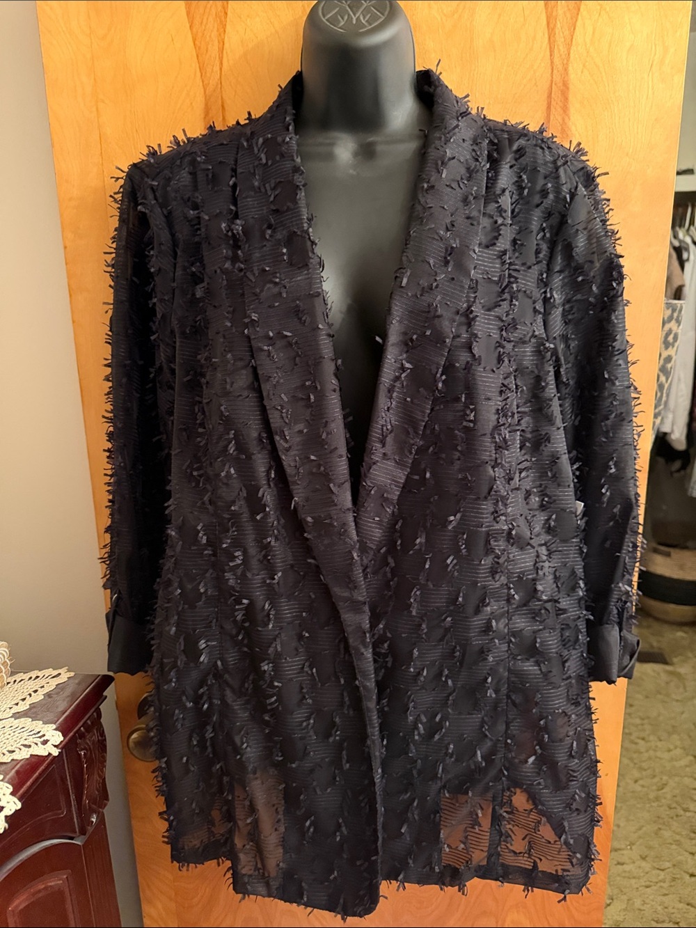MULTIPLES Black Lace Blazer